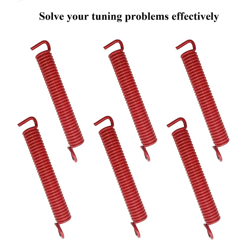 6 in Pack Noiseless Tremolo Springs, Electric Guitar Bridge Spring, Fits FR, TS, NR, DP Style Guitars, Red HOT