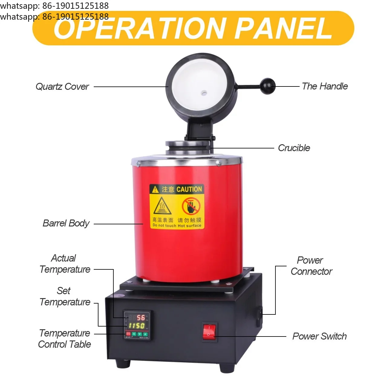 Suitable For  Tooltos 1150℃ Digital Gold Melting Furnace Mini Smelter with Ingot Mold 110/220V for Jewelry Making Gold Silver Co