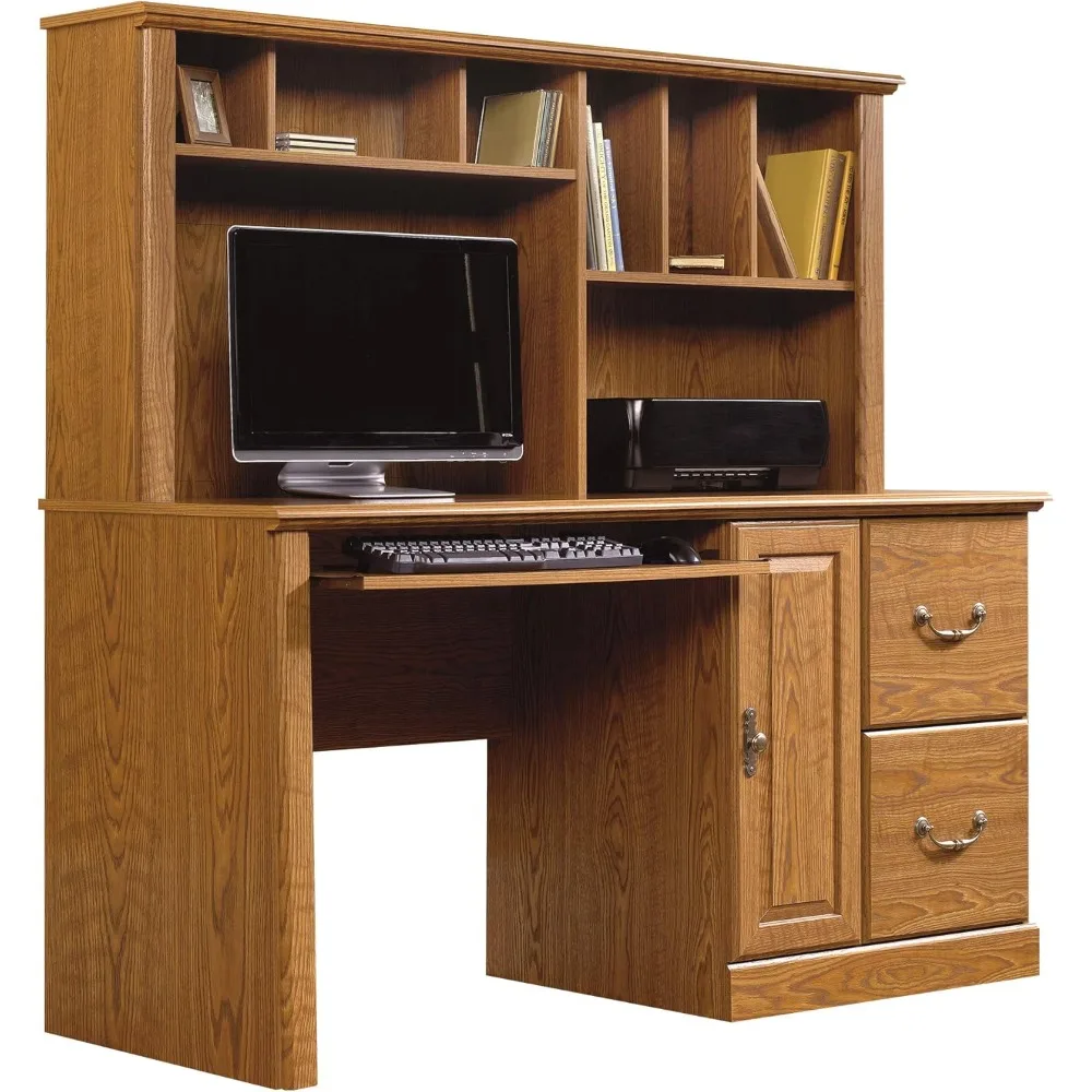 

Orchard Hills Computer Desk with Hutch, Carolina Oak finish, L: 58.74" x D: 23.47" x H: 57.24",