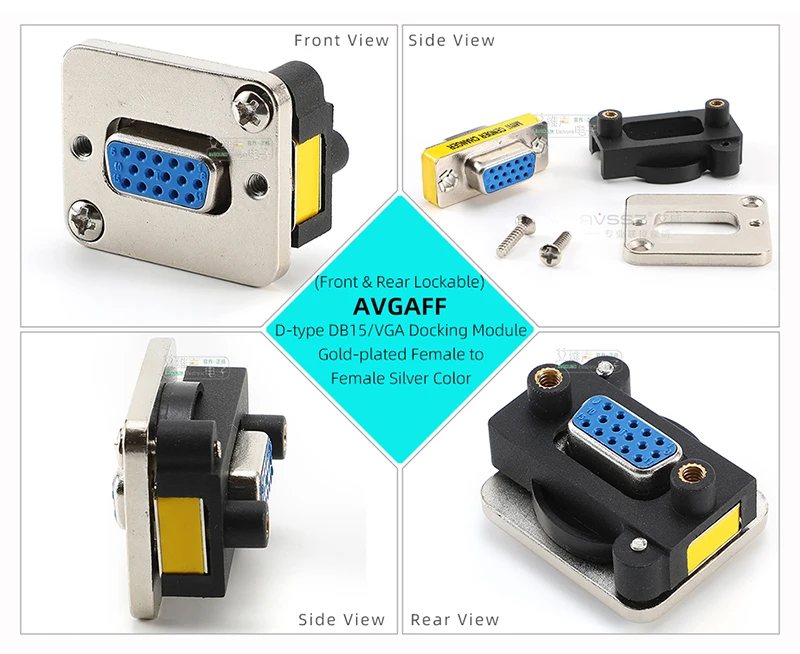 Typ D DB9/15 RS232 Serieller Port Männlich Weiblich Modularer Docking-Buchsenstecker Audio/Video 86 Panelmontage 9/15 Pin VGA-Datenbuchse – Detail 18