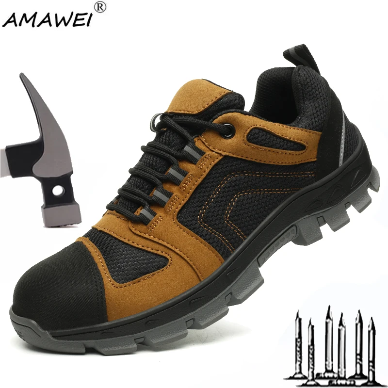 Fashion Safety Shoes With Steel Toe Cap Work Sneakers Men Women Work Shoes Puncture-Proof Work Safety Boots Safety Footwear 2024