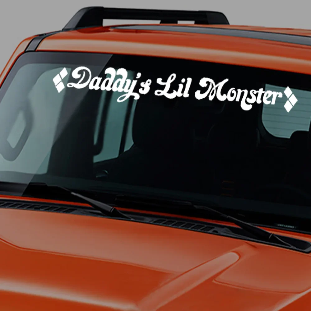 ملصقات سيارة للزجاج الأمامي والخلفي ، ملصق الأب ، مونستر كوين ، لافتة ممتعة ، شارات جسم السيارة ، الفتيات والنساء