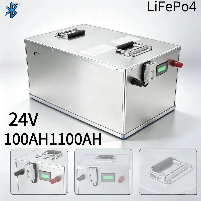 24V Deep Cycle Lithium Iron Phosphate Rechargeable Battery 100Ah To 1100Ah LiFePO4 Power Pack Suitable For 2000W Solar Energy Sy