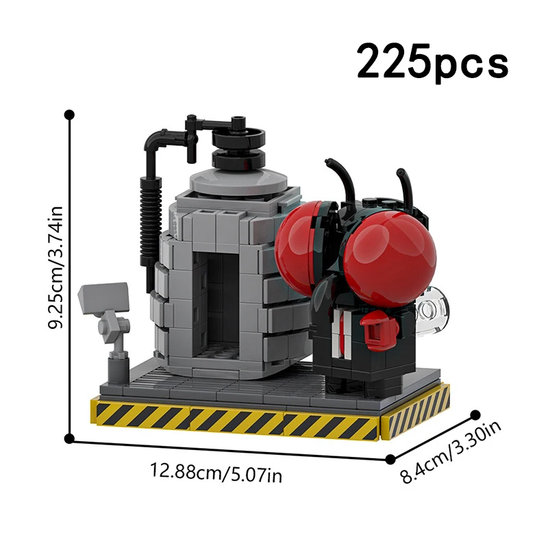 MOC ‌ Inseto mutante 225 peças de blocos de construção, brinquedo criativo, kit de modelo diy, presente educacional de feriado para adultos e adolescentes