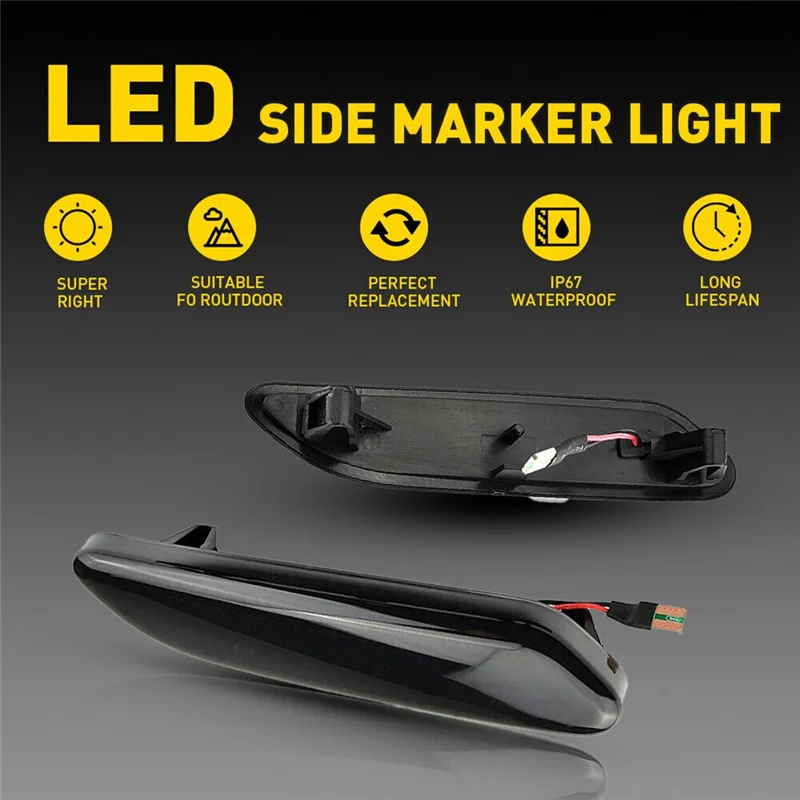 

1Pair LED Side Fender Marker Light Turn Signal Lamps For Mini R61 Paceman R60 Countryman 10-17 63139802569 63139802570-A61E