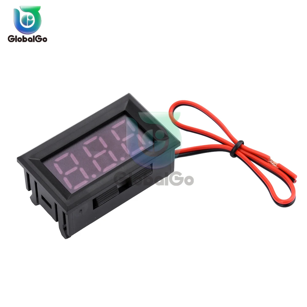 2 Wire Digital Voltmeter DC 5-120V LED Voltage Panel Meter Red/Blue/Green Voltage Monitor Tester Gauge for Motorcycle Car