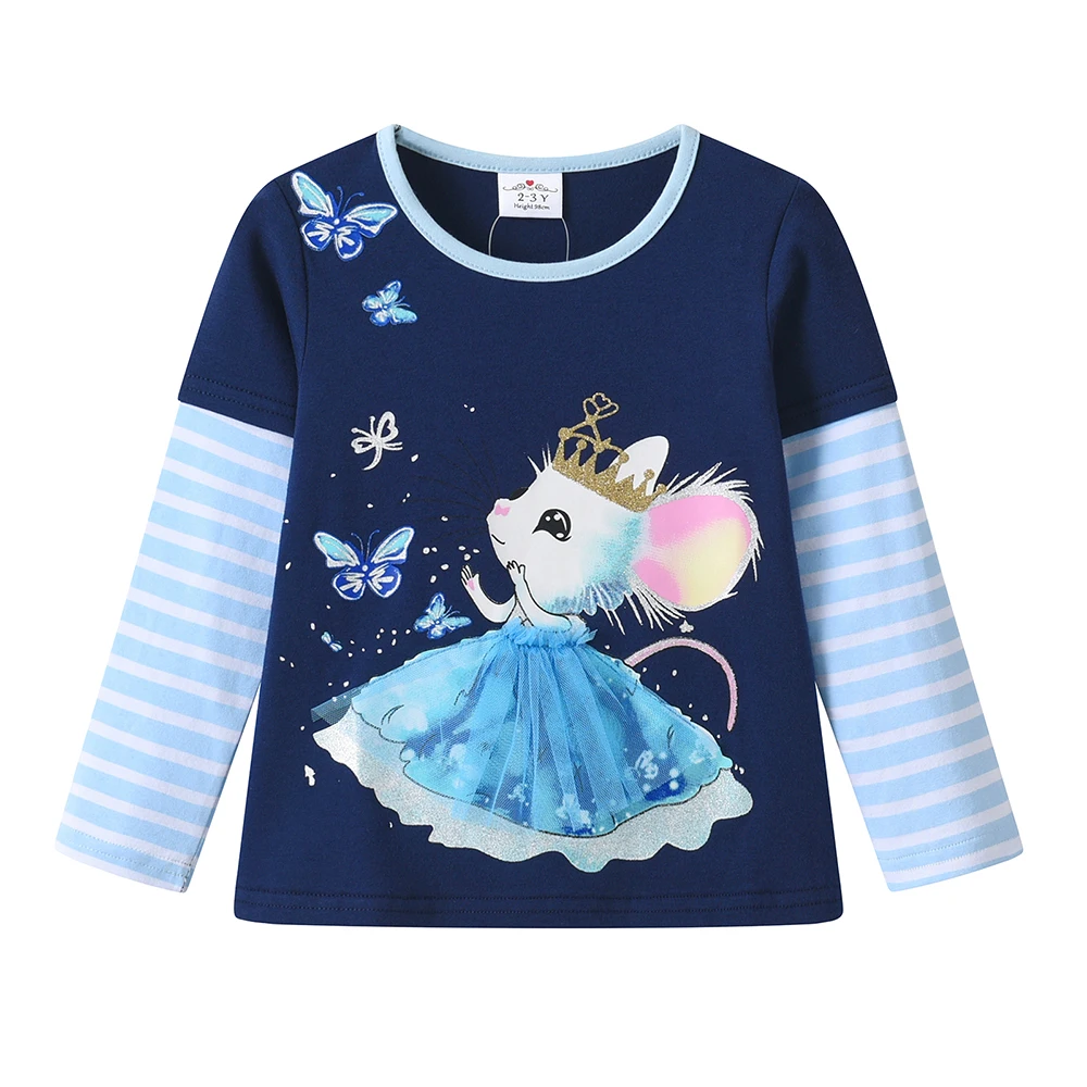 DXTON Spring Autumn Long Sleeve Children's Clothing Sets Pullover Tops+Pant 2pcs Suits Butterfly Rabbit Cartoon Kids Pajamas Set image 2