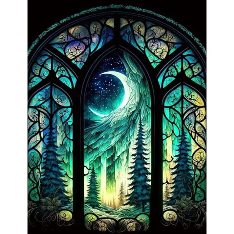 

AB Diamond Diamond Painting Green Forest Embroidery Kit Wall Decoration Hanging Painting