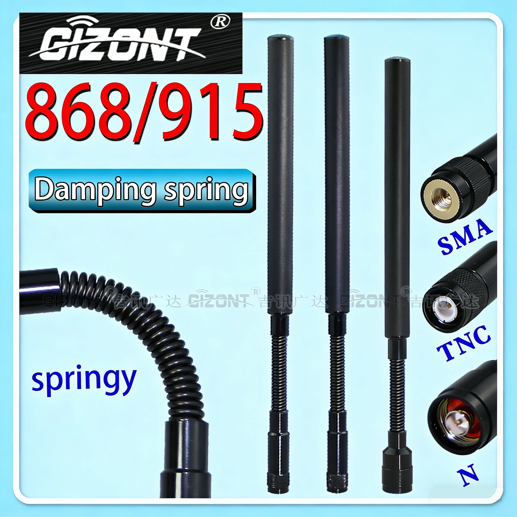 

LoRa WAN shock-absorbing spring antenna LoRa 868MHz 915MHz digital transmission high-gain OMNI antenna TNC Male SMA 868-915MHz