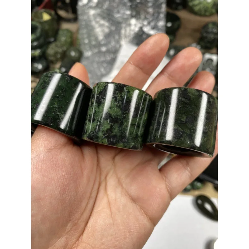 High Quality Tibetan Jade Medicine King Stone High Ice Jadified Strong Magnetic Tibet Tibetan Treasure Jade Ring Thumb Ring Ring