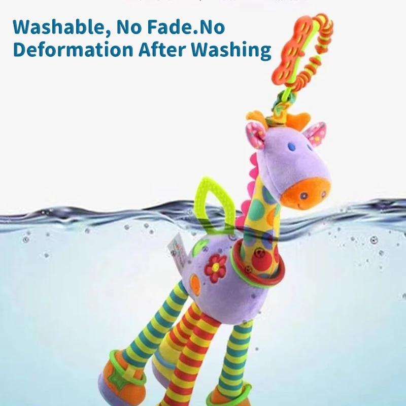 Zachte Giraffe Polsbandje Workout Speelgoed Kinderen Op een voertuig gemonteerde muziek Hanger Baby Slapen Metgezel Leuke Action Figure Speelgoed Cadeau