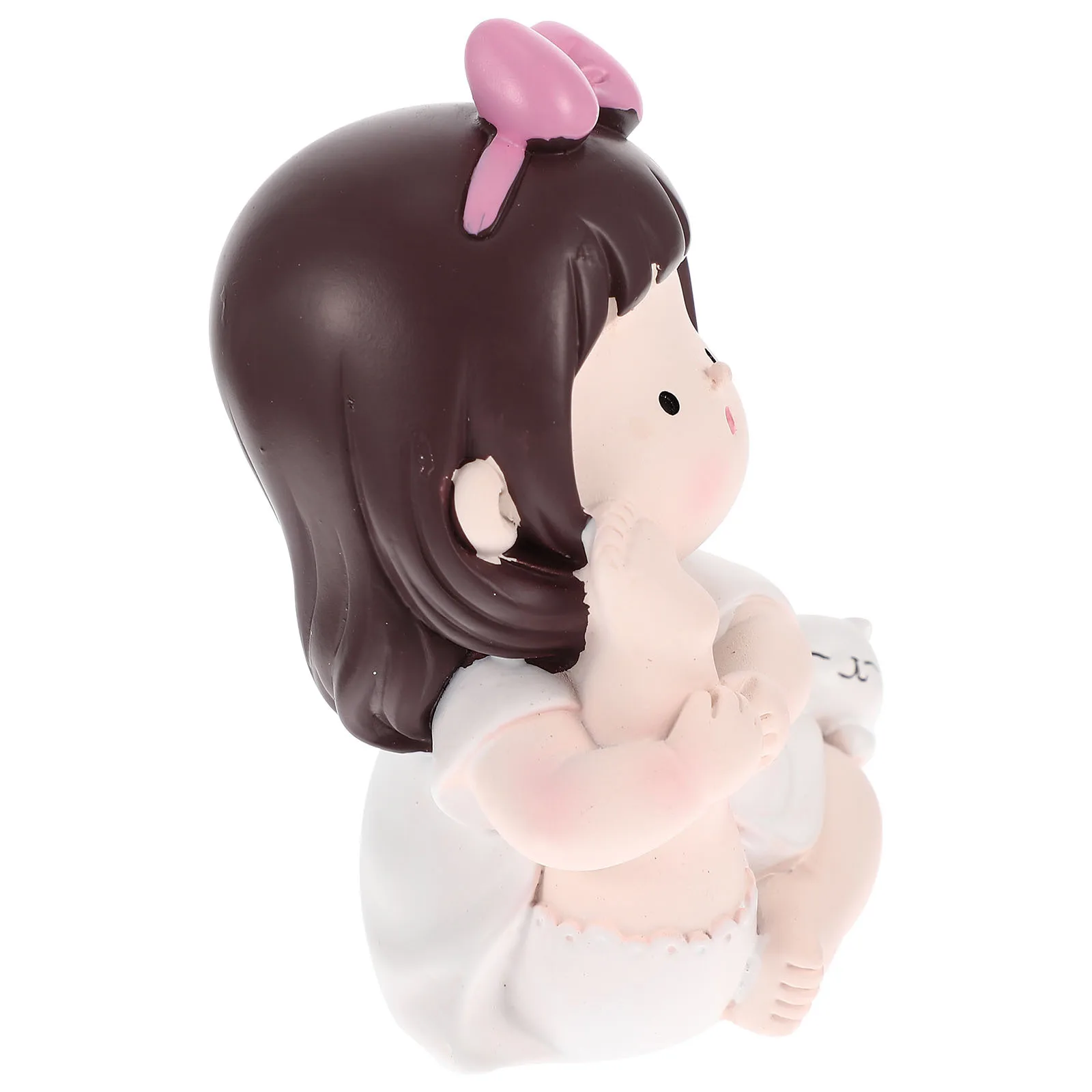 

Resin Yoga Girl Sculpture Lovely Cartoon Craft Adornment Small Size Bedroom Living Room Office Gift Cartoon Girl Ornament