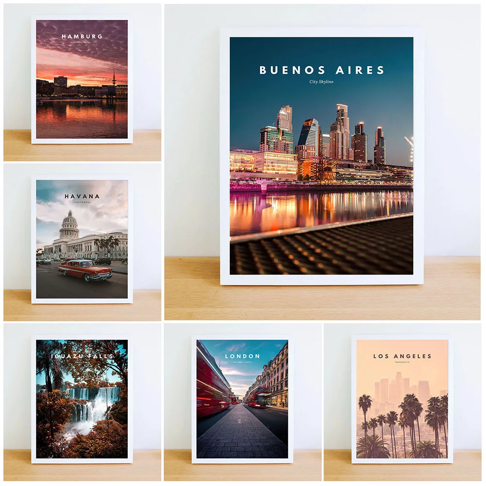

Toronto,Singapore,Los Angeles,London City Architectural Landscape Photography Wall Art Print Havana Art Poster Print Decoration