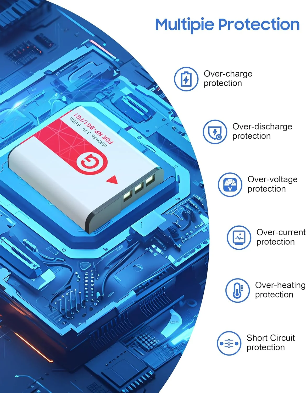 NP-BG1 بطارية لسوني cybershot G نوع ليثيوم أيون استبدال NP-FG1 DSC-HX5V، HX9V، W30، W50، W55، W70، W80، W630،