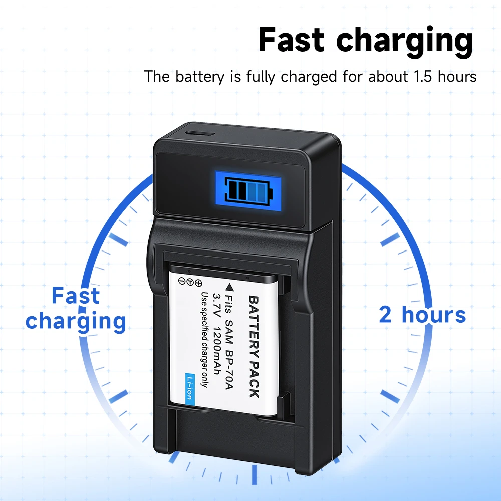 BP-70A EA-BP70A IA-BP70A BP70A IABP70A Battery for SAMSUNG AQ100, DV150F, ES65, ES67, ES70, ES71, ES73,ES74,ES75,ES80,MV800 ES90
