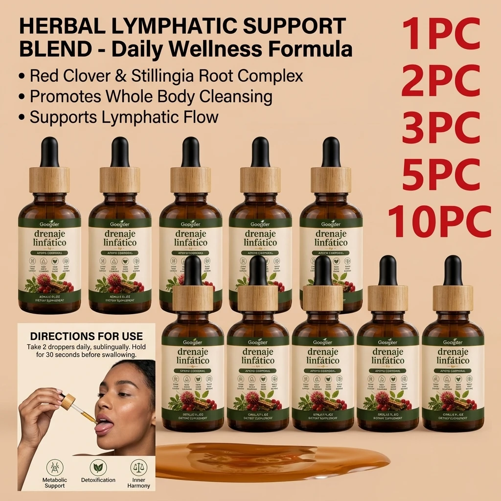 Premium Lymph Support Natural Herbal Liquid Drops Serum Lymphatic Drainage for Body Swelling Relief and Toxin Elimination