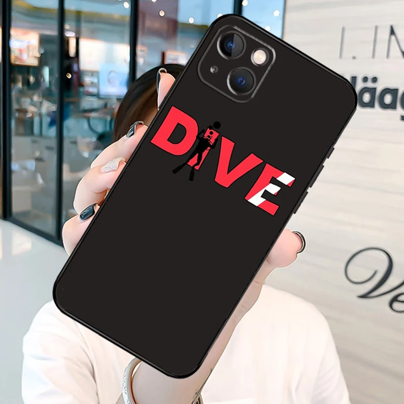 Dive Scuba Diver Shark Diving Flag Funda For iPhone 13 14 15 16 Pro Max 11 Pro Max XR Plus X XS Max 12 Mini Cover