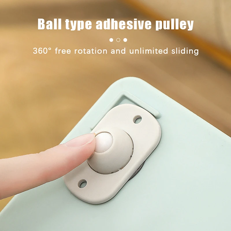 4Pcs Compact Rotating Universal Caster Wheels; Self Adhesive for Furniture, Trash Can and Storage Box