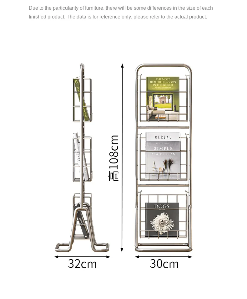 MOMO-Floor to Ceiling Iron Bookshelf, Antique Display Rack, Removable Storage Shelves, Small, Household, Magazine