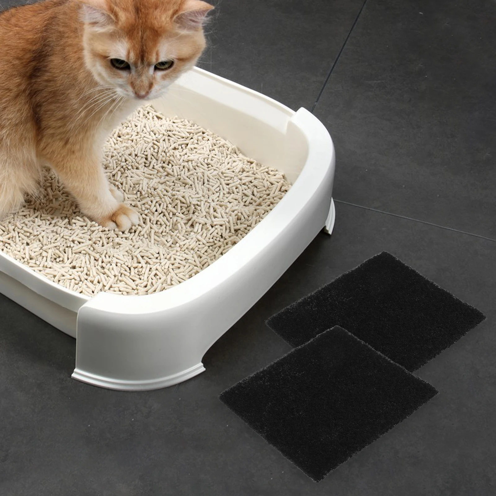 

9pcs Cat Litter Box Filter Cotton Activated Charcoal Deodorizer Replacement Pad Pet Supplies Longlasting Odor Control Safe Easy