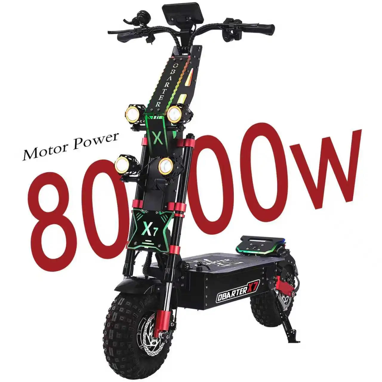 OBARTER X7 8000 واط سكوتر كهربائي بمحرك مزدوج 60V40AH 56 Mph 62 ميل المدى 14 ''الإطارات E-سكوتر المملكة المتحدة الأسهم سكوتر كهربائي #1