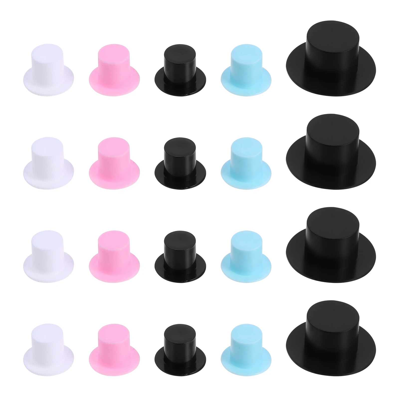 

100Pcs Mini Plastic Magician Hats DIY Decoration Mini Caps for Christmas Cake Toppers Hat Lovely Hats