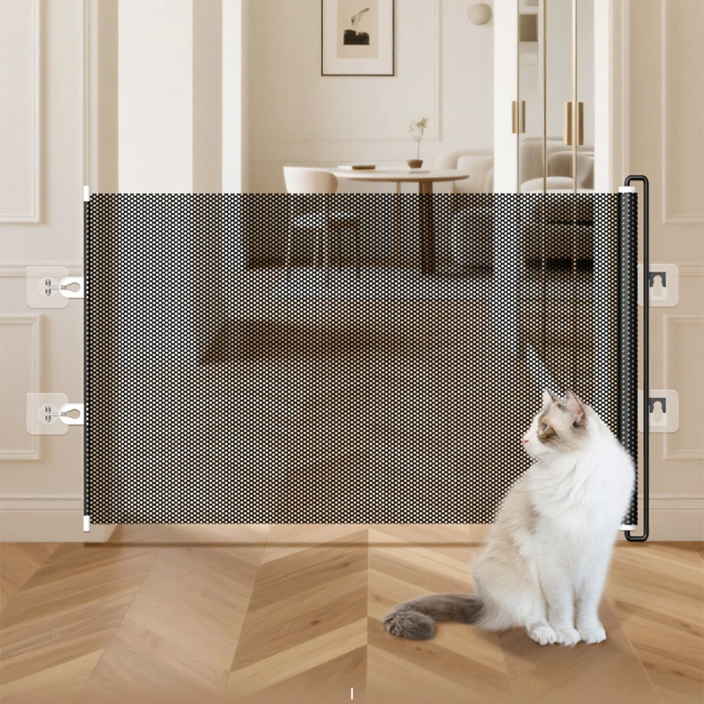 Pet Dog Gate Network Fence Stairs Folding Breathable Mesh Enclosure Dog Fence Safety Barrier Pet Thanksgiving Day Present