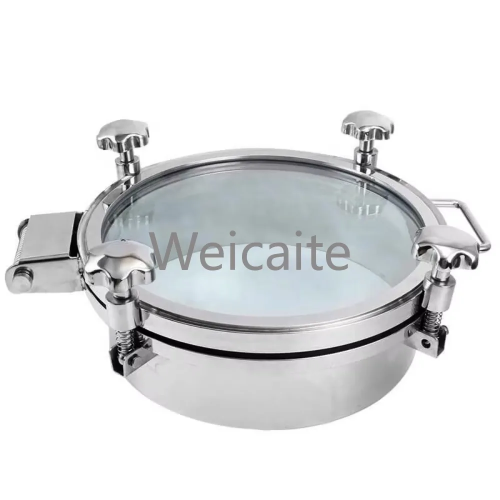 Couvercle De Trou D'homme Circulaire Tout En Verre, Hygiène De Quyek Alimentaire SS304 SS316