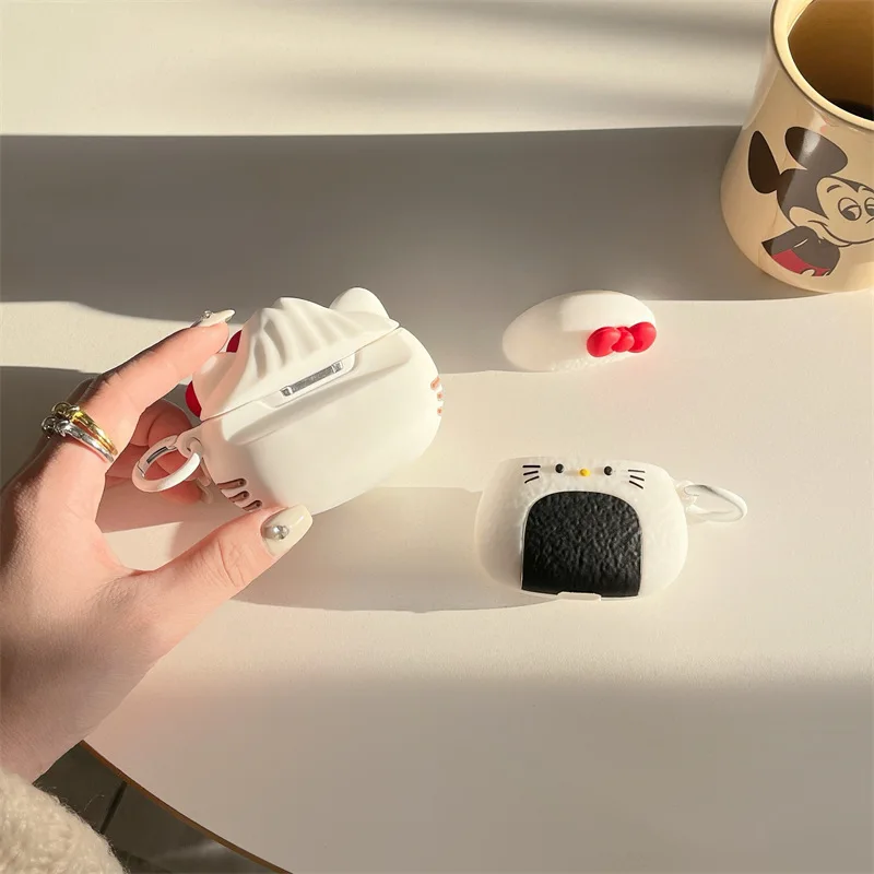 Hello Kitty-Juste pour écouteurs en silicone souple, jolie boule de riz, étui Airpods Pro 2, étui Airpods 3, 2022, 2021