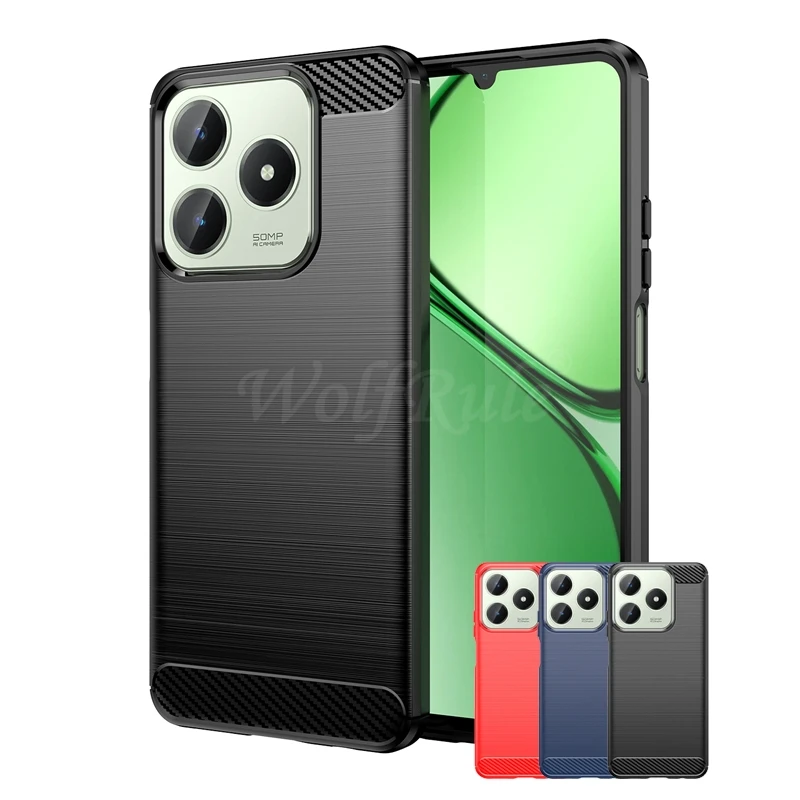 For Realme C63 Case Cover OPPO Realme C63 C 63 Capa New Carbon Fiber Shockproof Phone Bumper Back Soft TPU For Fundas Realme C63