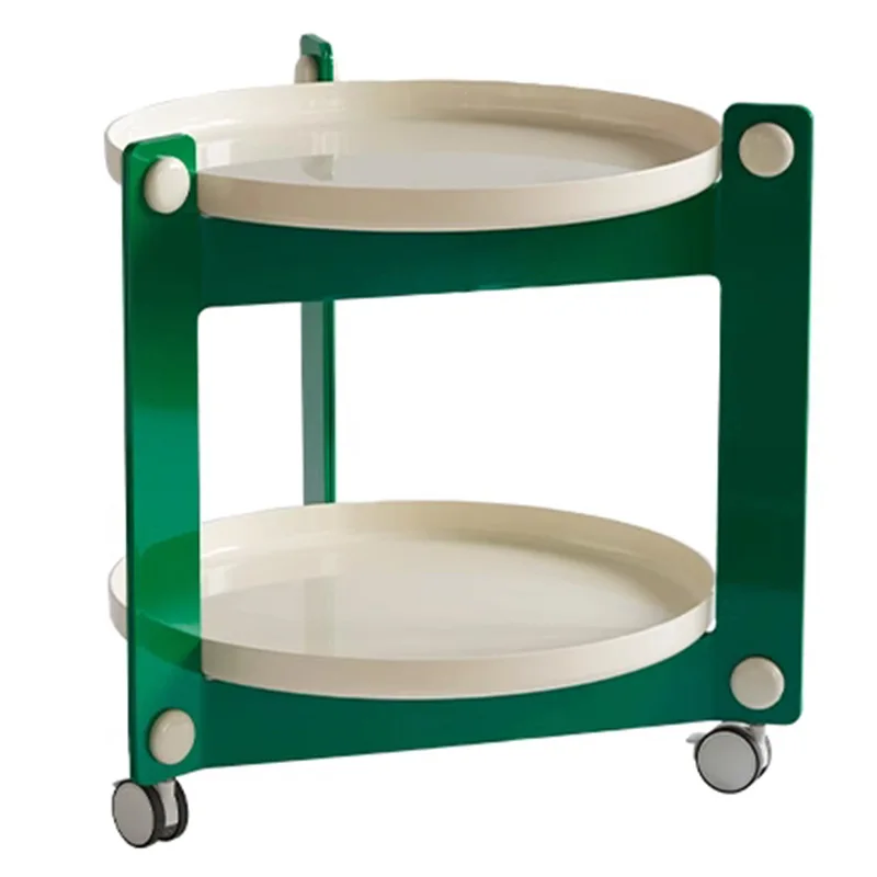 

Nordic creative round living room sofa side table modern simple medieval movable small coffee table with wheels