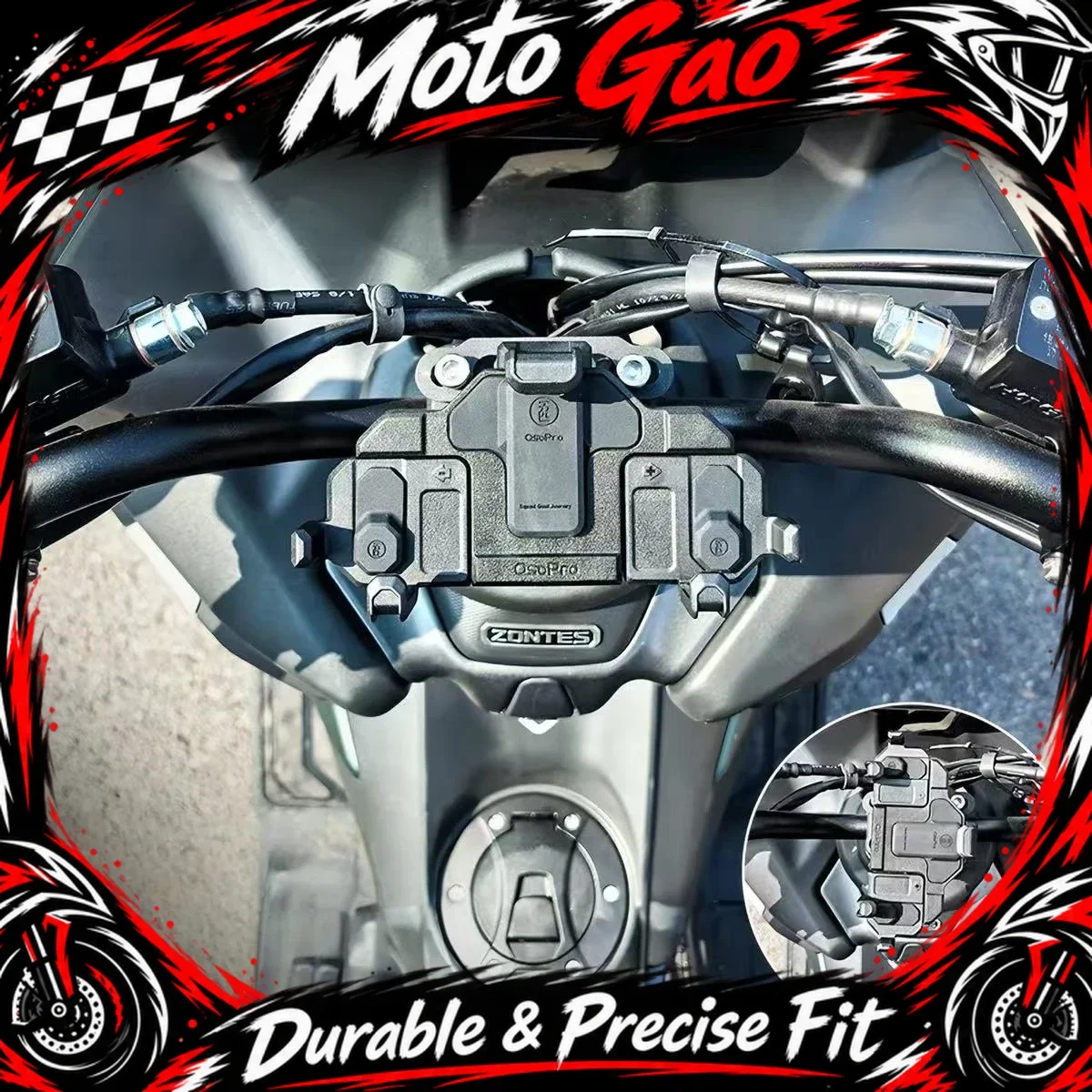 【Precise Fit】For Zontes 150X: Motorcycle Shock-Absorbing Phone Mount — Central "Crab-Style" Anti-Vibration Navigation Holder