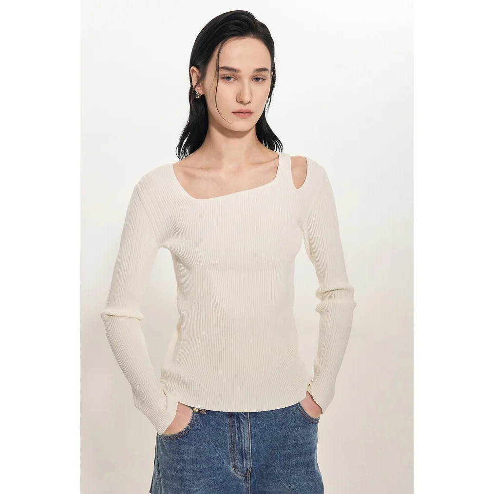 oulder バードニットセーター弾性 Neline 通勤多用途ウールベースレイヤー小さな irt 韓国 Sle ロング Sve