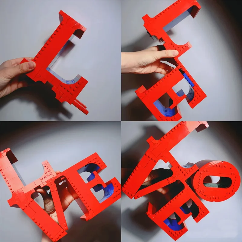 New 791PCS Love Sculpture Art Craft Building Block Set Creative Construction Toys Ideal Valentines Gifts for Girls Bedroom Decor