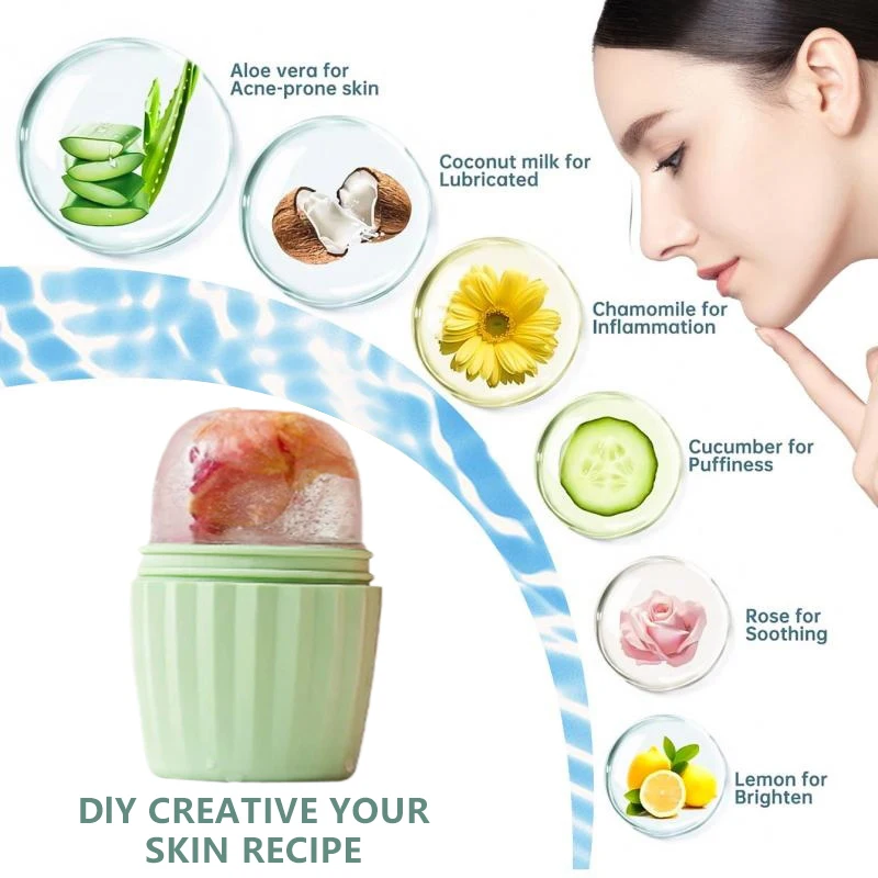 Ice Face Roller Facial Lifting Contouring Tools Silicone Trays Ice Globe Balls Eye Face Massager Beauty Skin Care Tools