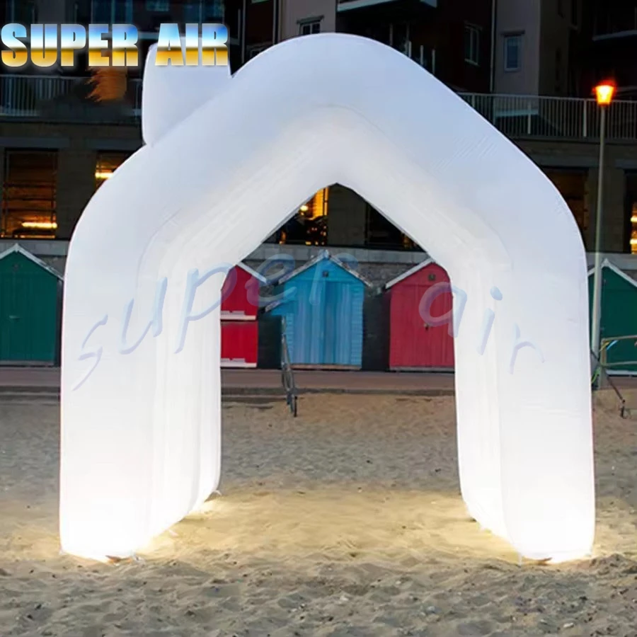 Beautiful outdoor inflatable tunnel arch white inflatable arch for trade show decoration