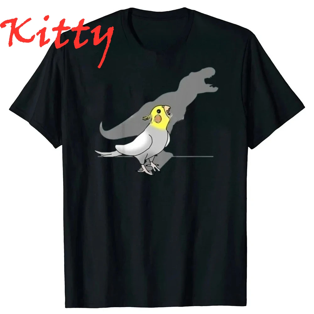 Cute Screaming Parrot Birb Funny Cockatiel Women's T-shirt Streetwear Short Sleeve Birthday Gifts Summer Style Women's Clothing