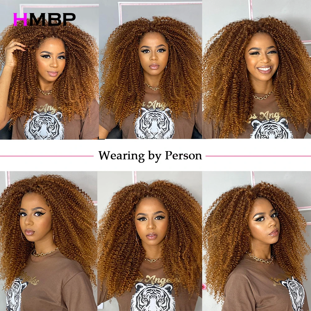 360/13×6 HD Lace Frontal Wigs Afro Kinky Curly 400 Density Human Hair Brown Brazilian Baby Human Hair Lace Front Wigs For Women image 4