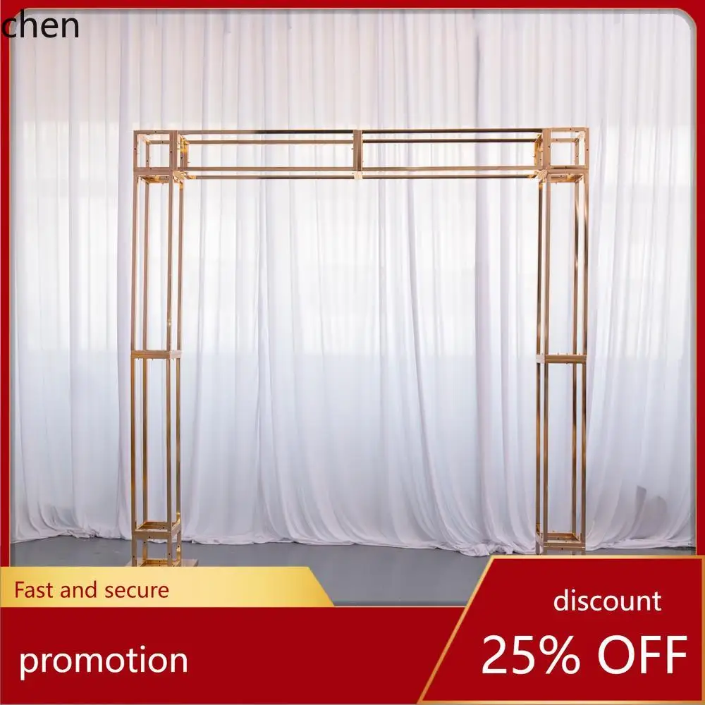 

HT Factory Supply Stainless Steel Electroplated Arch Outdoor Wedding Square Frame Wedding Check-in Photo Background Stand