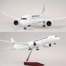1:130 Scale 43cm 787 Boeing Aircraft Japan Air B787 Airplane Model Die-Cast Resin Aircraft Ornament with LED Lights