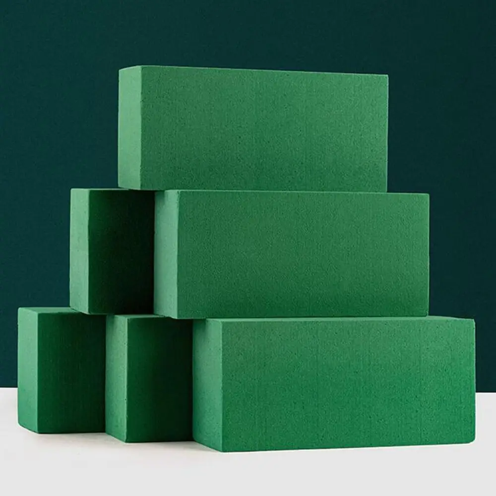 2/4/6pcs Rectangle Floral Foam Blocks Green Foam Floral Foam Brick Fresh-Keeping DIY Flower Arrangement Kit