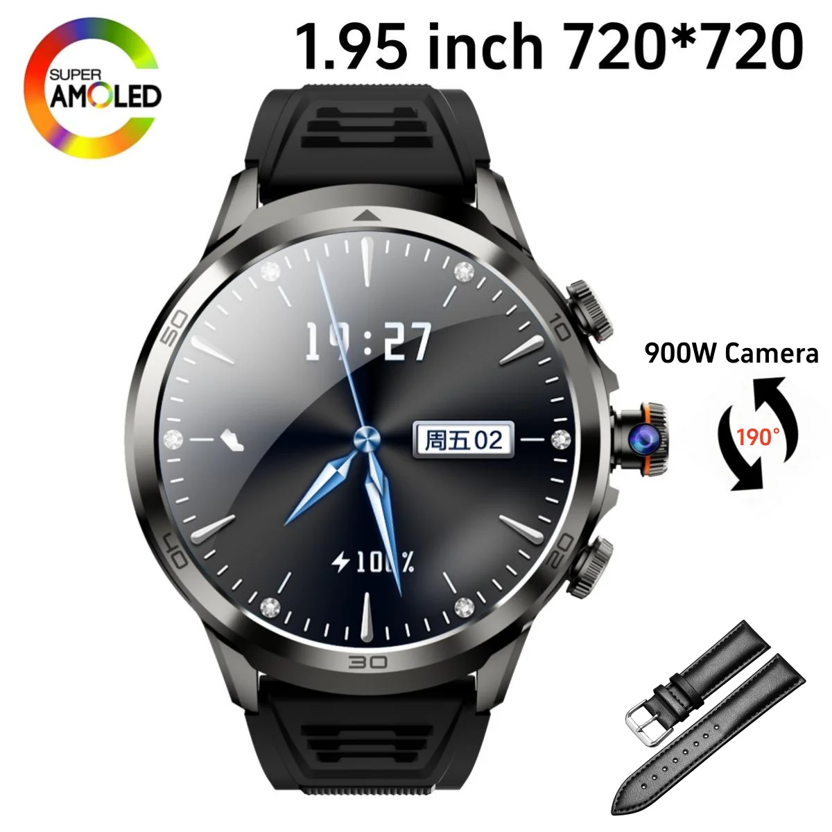 4G Full Netcom Smart Watch 4G LTE Android Smartwatch With 900W Rotating Camera GPS WIFI Google Play Store 256G ROM Download Apps