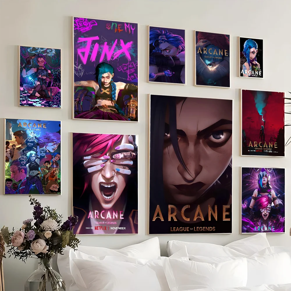 Arcane League Of Legends Movie Sticky Posters Vintage Room Bar Cafe Decor Nordic Home Decor