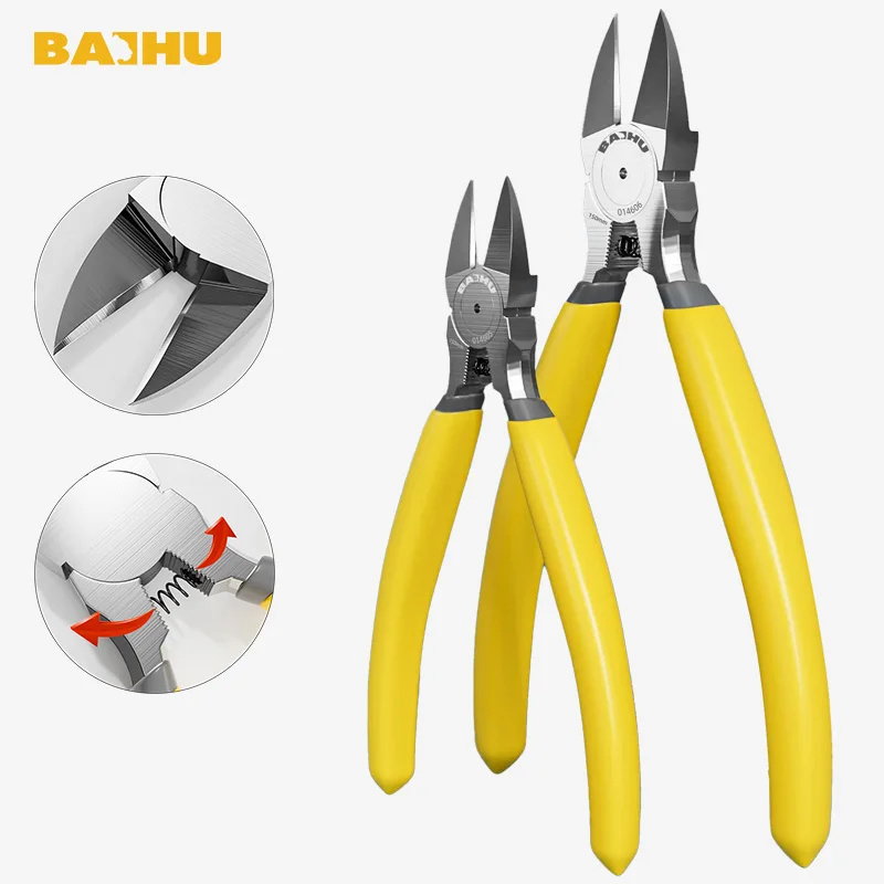 BAIHU Nozzle Pliers 50CRV Chromium Vanadium Steel CNC PrecisionGrindingSuperhard Blade,Cutting Plastic CopperAluminumIron