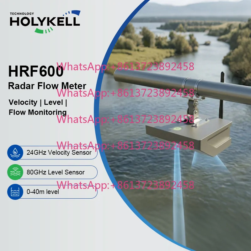 Holykell Non-contact Radar Velocity Meter for River Water Flow and Irrigation Channel Level Monitoring