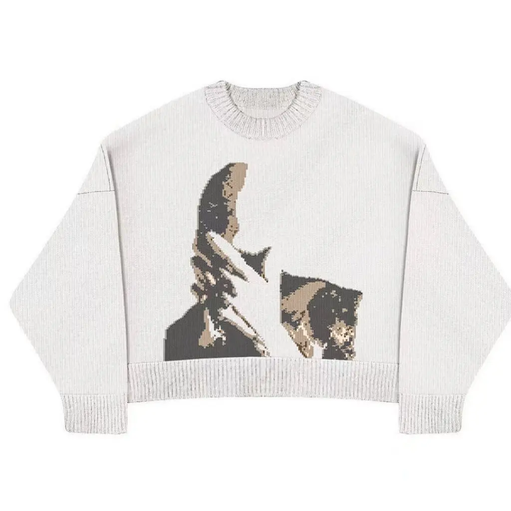 

Autumn Winter round Neck Pullover Sweater New Fashion Jacquard Long Sleeve Loose Top European American Style