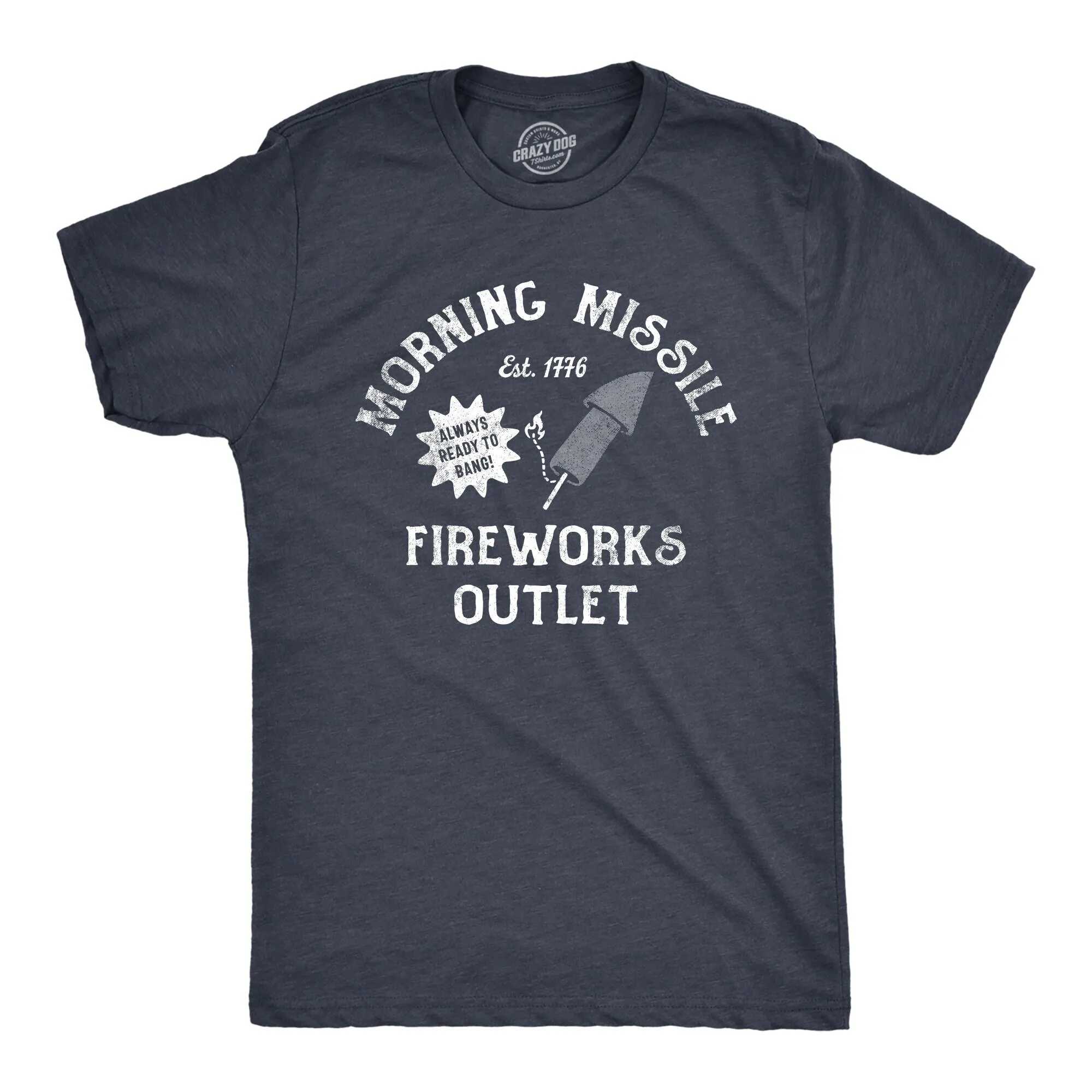 Independence Day T Shirt 4Th Of July Usa America Fireworks Innuendo Morning Missile Outlet