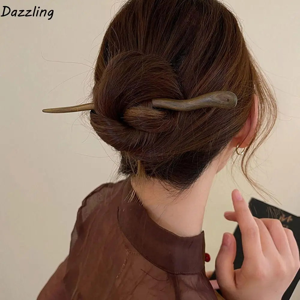 

Headdress Classic Disk Hair Cheongsam Hanfu Headwear Hair Accessories Wooden Hair Stick Hairpin Chinese Style Hair Fork
