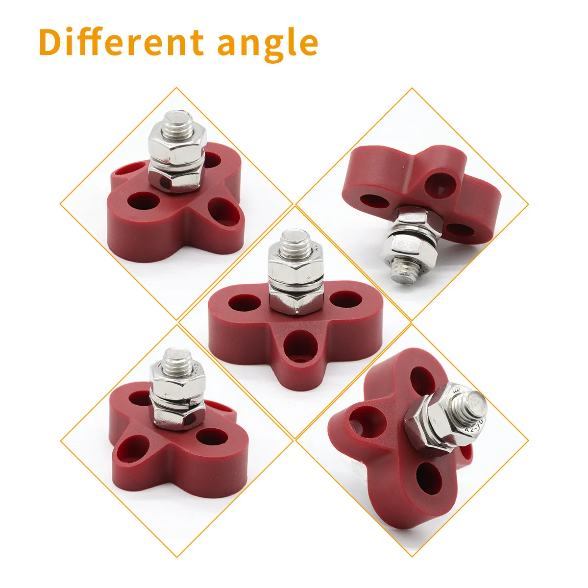 Yacht accessories Heavy-duty terminals Universal 48Vdc red and black two-color M8 terminal studs with installation screws