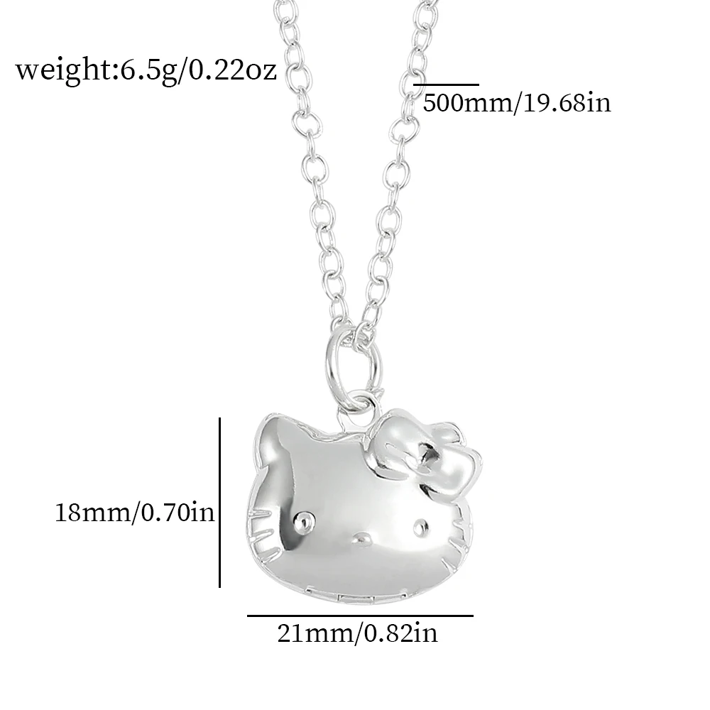 Sanrio Hello Kitty Necklace Cartoon Kawaii Figure KT Cat Pendant Necklace Girls Birthday Party Jewelry Gift